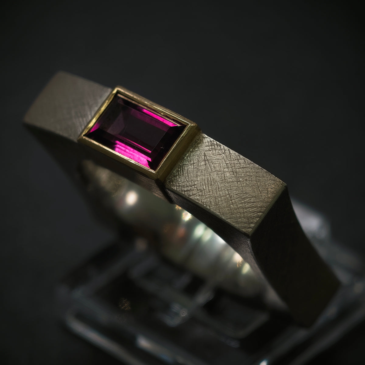 Handgefertigter Ring 925/- Silber mit 1 Turmalin