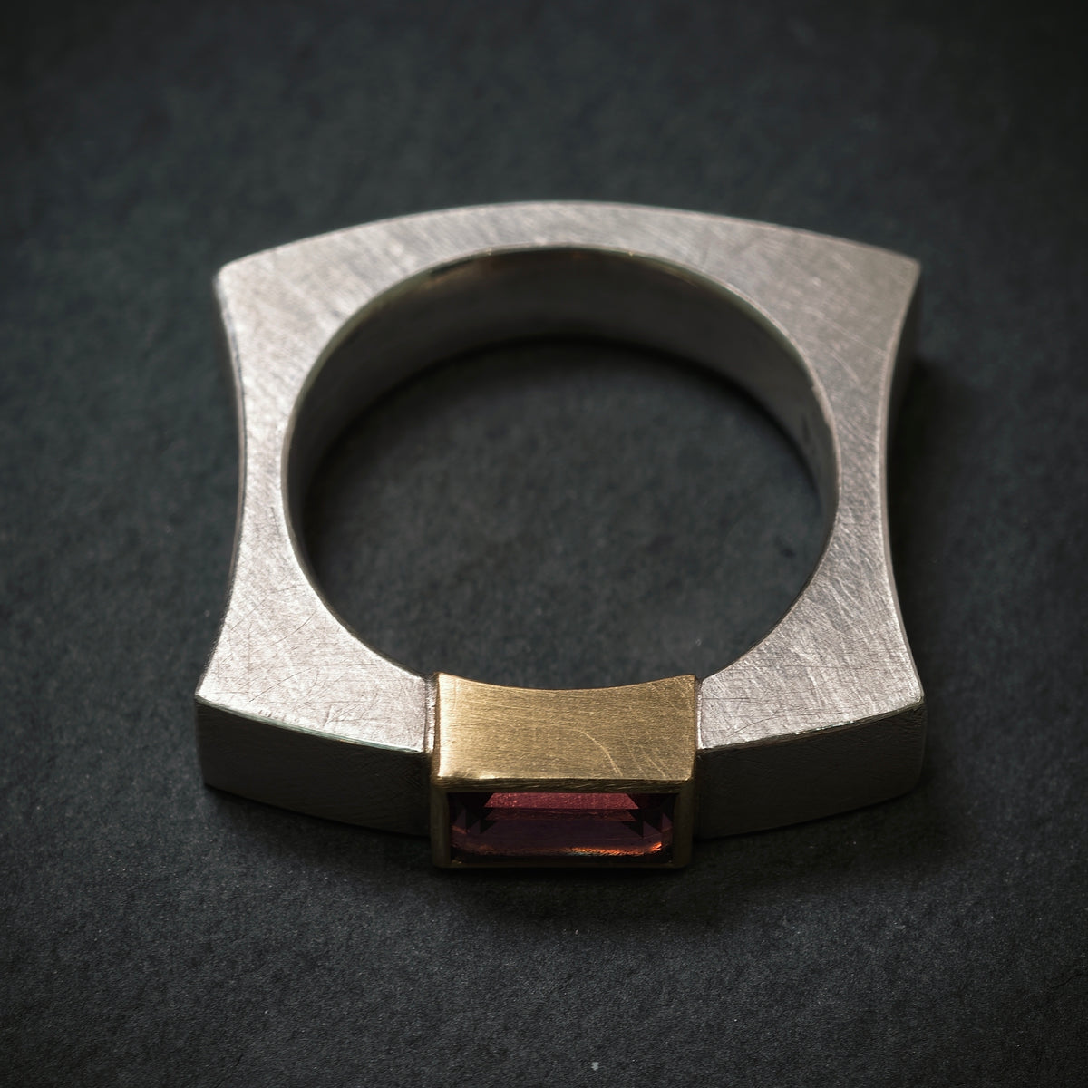 Handgefertigter Ring 925/- Silber mit 1 Turmalin