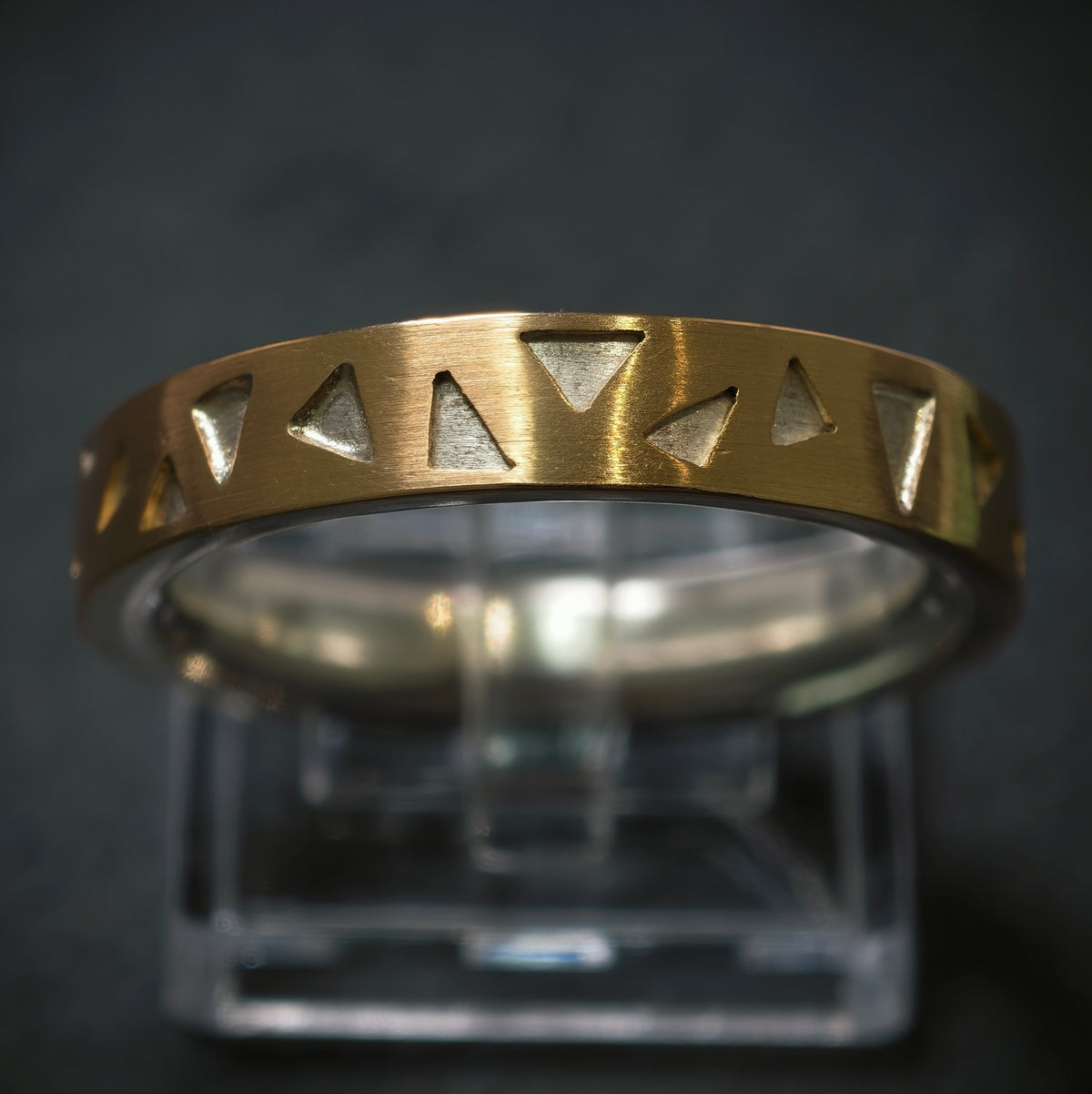 Handgefertigter Ring 750/- Gelbgold 925/- Silber