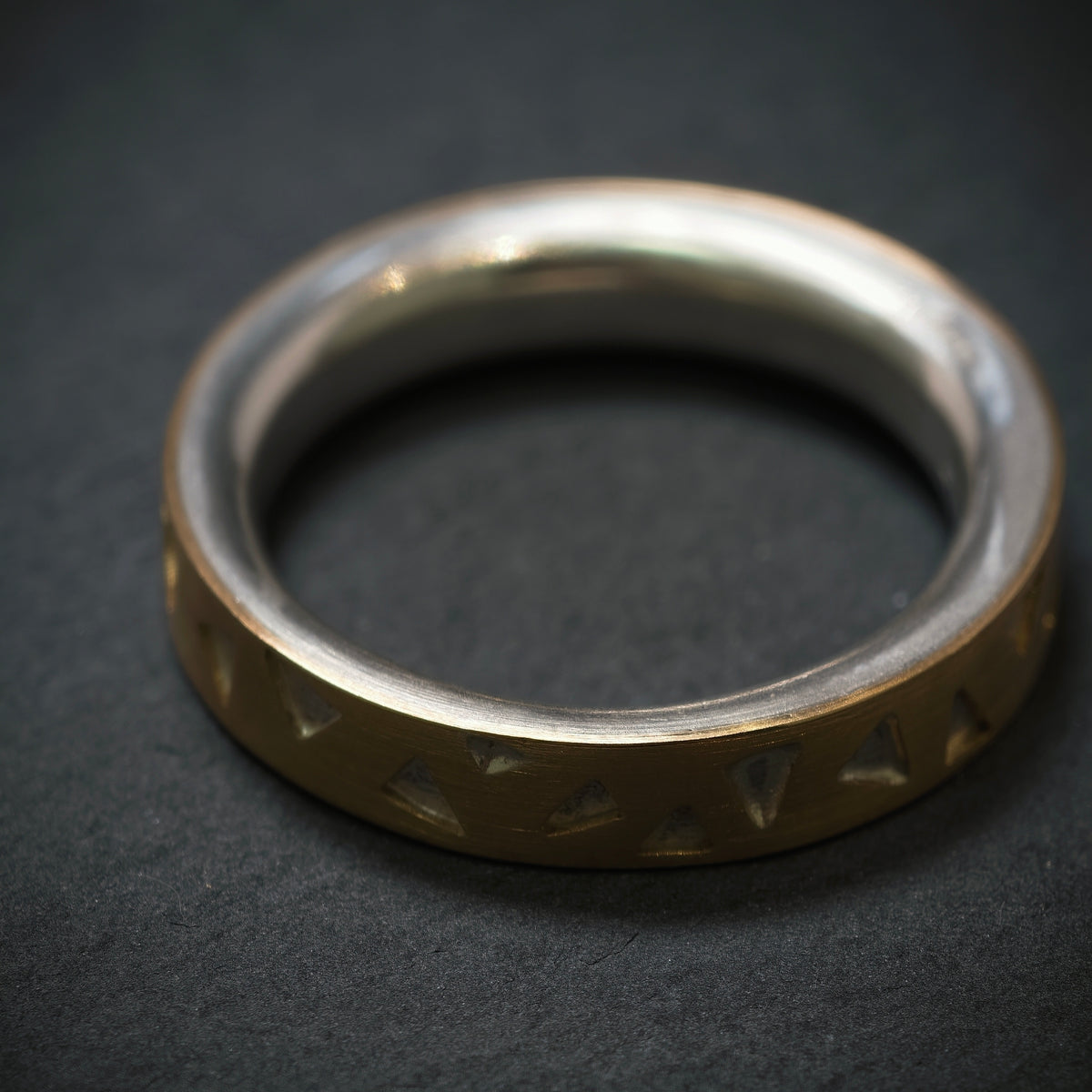 Handgefertigter Ring 750/- Gelbgold 925/- Silber