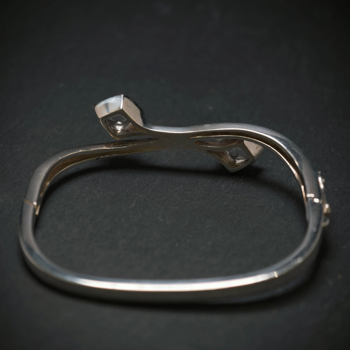 Armreif 925/- Silber mit 2 Zirkonias