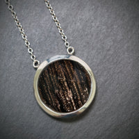 Kette 925/- Silber mit 1 Gold-Braunen Stein