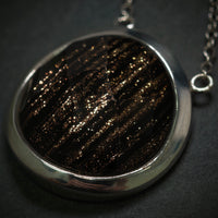 Kette 925/- Silber mit 1 Gold-Braunen Stein