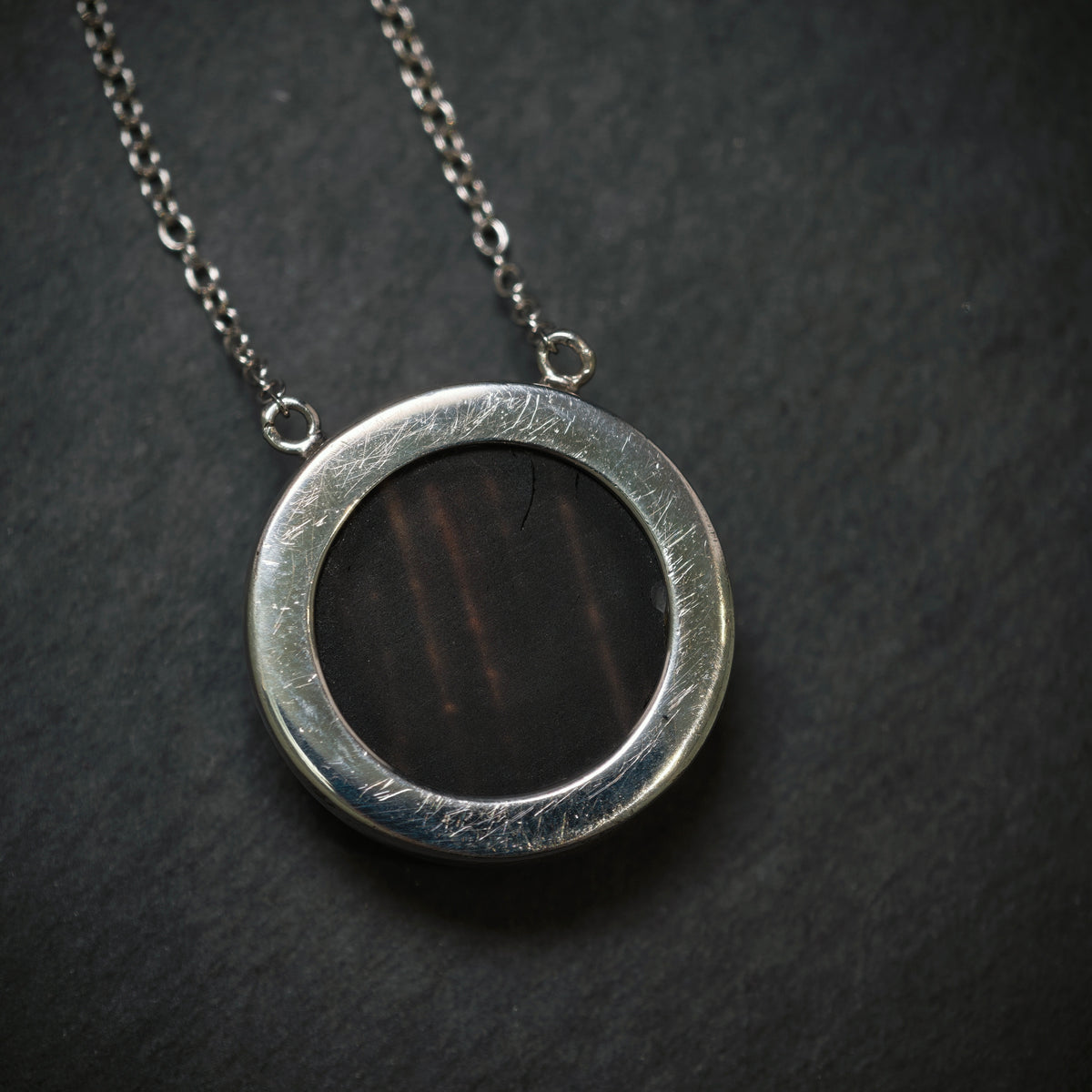 Kette 925/- Silber mit 1 Gold-Braunen Stein