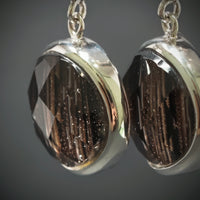 Ohrringe 925/- Silber mit 2 Gold-Braunen Steinen