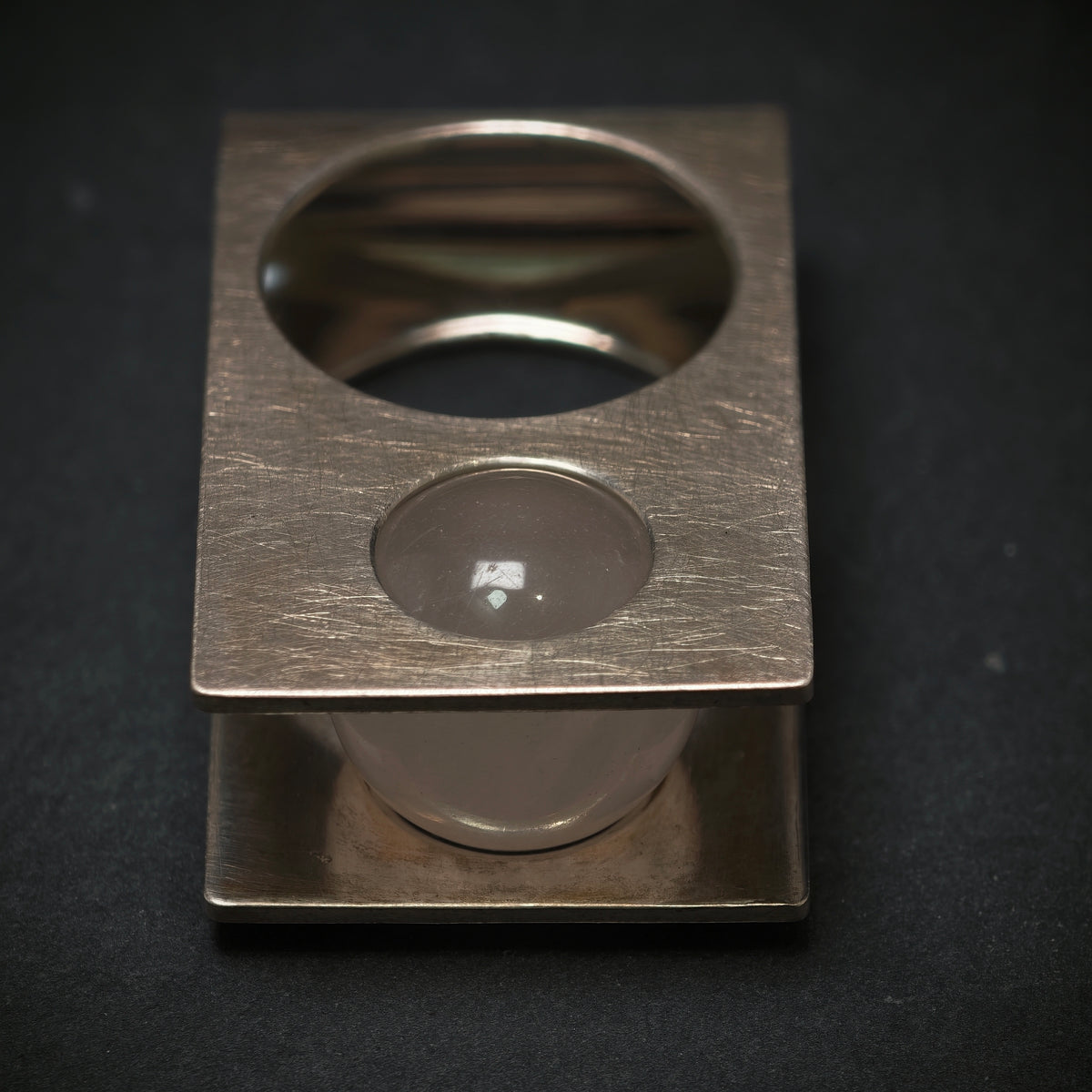 Handgefertigter Ring 925/- Silber mit 1 Rosenquarz